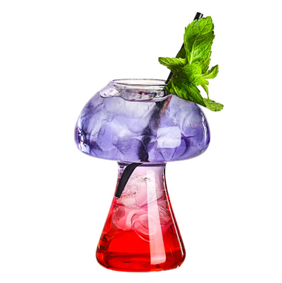 Mushroom Shape Beverage Cocktail Glass Bottle Transparent 285ml For Bar Store