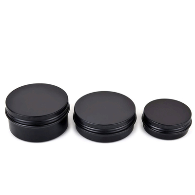 250g Metal Cosmetic Jar Black Silver Gold Round Aluminium Tins 8.8oz