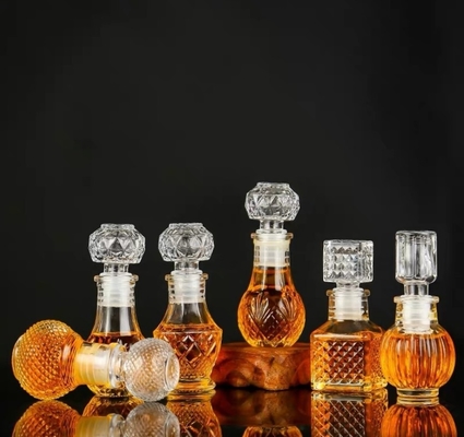 Diamond Creative Round Crystal Glass Bottles Miniature 50ml Whisky UV Coating