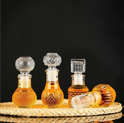 Diamond Creative Round Crystal Glass Bottles Miniature 50ml Whisky UV Coating