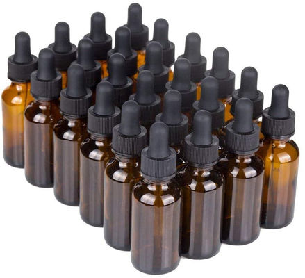 Good price Quy mô chia độ Hộp đựng mỹ phẩm bằng thủy tinh màu hổ phách 0,7oz Chai nhỏ giọt 30ml với pipet trực tuyến