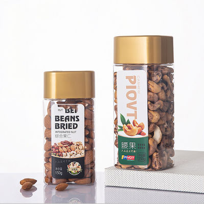 Hũ bảo quản bằng nhựa trong suốt hình vuông 2,4 inch 250g Trái cây khô Giải trí Thực phẩm chống ẩm