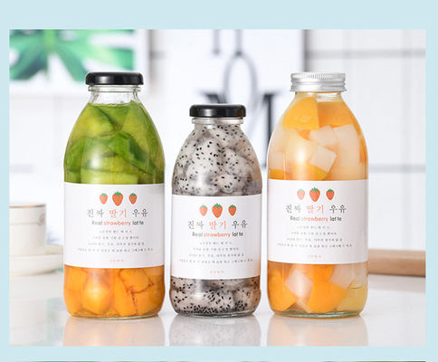 Good price Chai nước giải khát thủy tinh tròn 300ml 350ml 500ml Sữa lắc sữa chua có nhãn trực tuyến