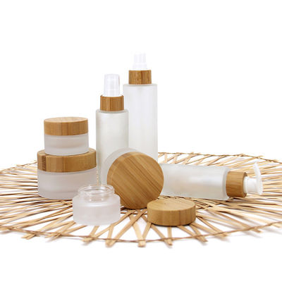 Good price Hộp đựng mỹ phẩm bằng thủy tinh Bao bì mỹ phẩm tre Nắp đựng kem mỹ phẩm trực tuyến