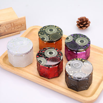 Good price Lọ nến bằng thủy tinh hình bát giác rỗng sang trọng Nhiều màu 4oz 8oz có nắp trực tuyến